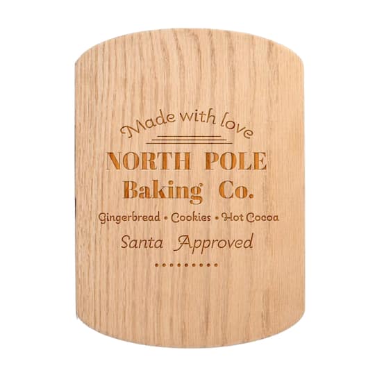North Pole Baking Co. 11" x 8" Redwood Oval Cutting Board